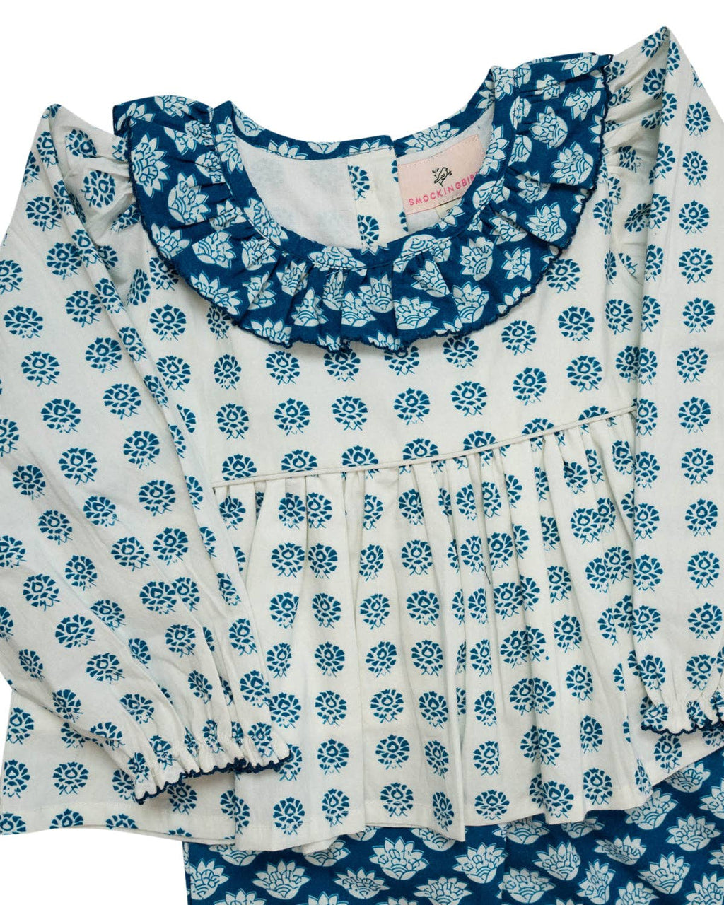 Mixed Blue Block Print Legging Set