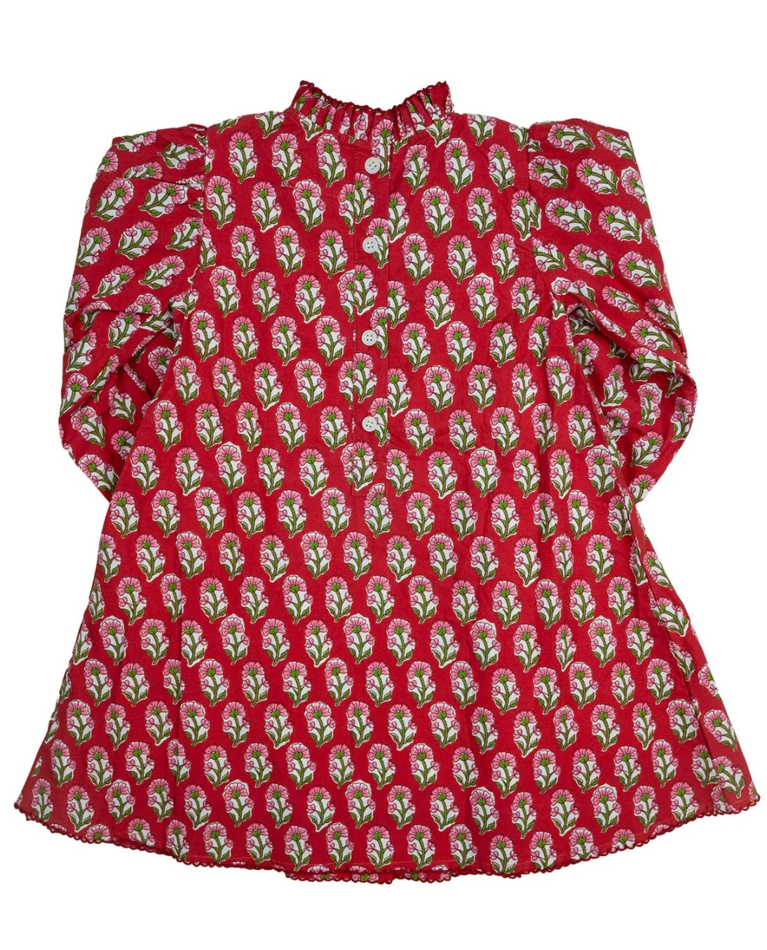 Crimson petal block print dress