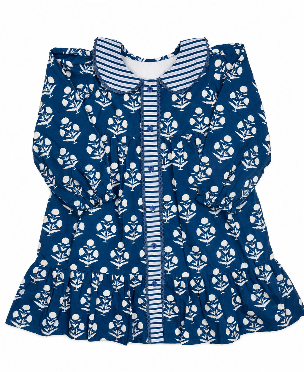 Midnight Bloom Block Print Dress